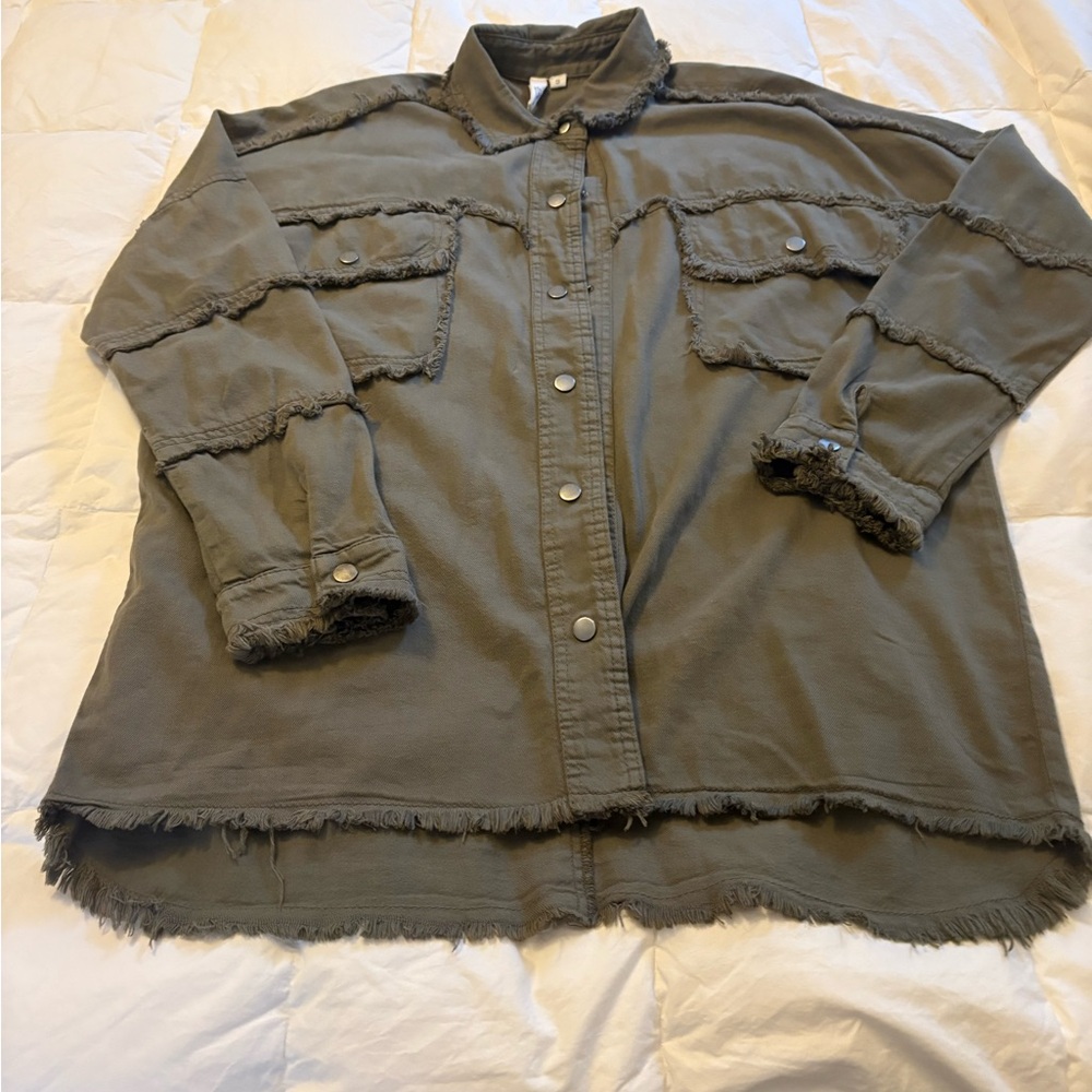 Elan Olive Jean Jacket